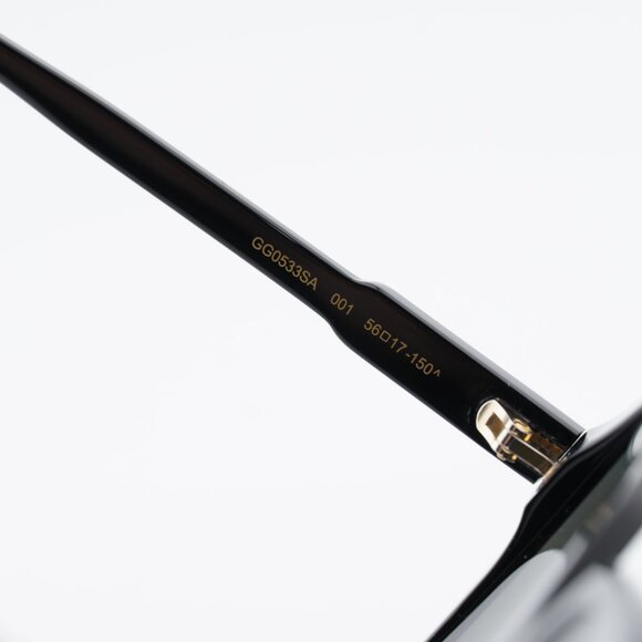Gucci GG0533SA 001 Sunglasses Black Square Frame, Grey Lenses